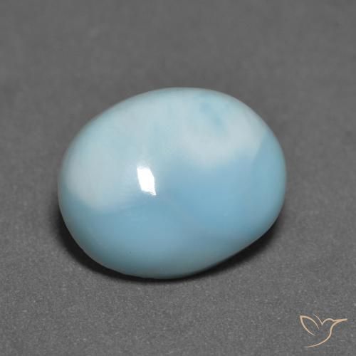 3.76ct Natural Verde azulado claro larimar, Ovalada, Opaco