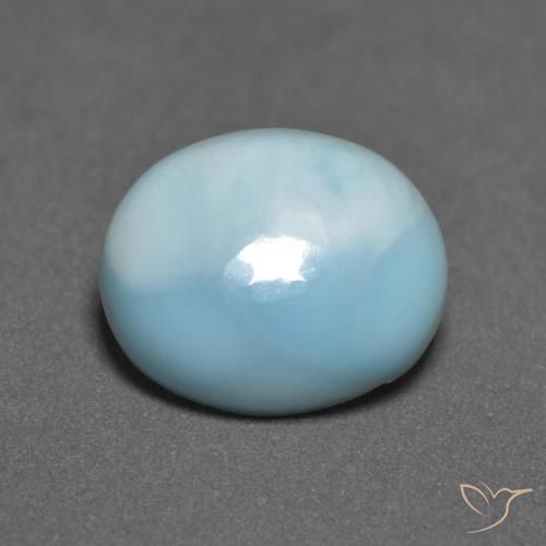 larimar Verde azulado claro natural de 3.76 ct, Ovalada, Opaco
