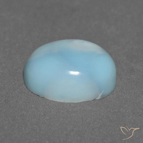 larimar Verde azulado claro natural de 3.76 ct, Ovalada, Opaco