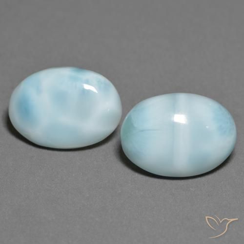 Gemas de larimar turquesa natural de 9,96 ct, corte óvalo, opaco