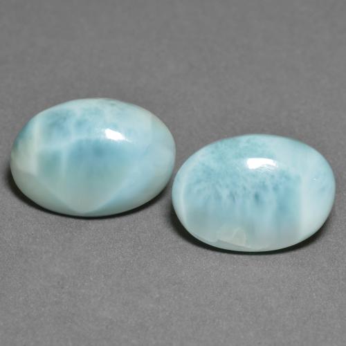 Gemas de larimar Verde azulado claro natural de 9.50 ct, Corte Óvalo, Opaco