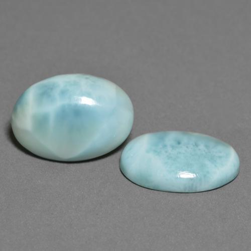 Gemas de larimar Verde azulado claro natural de 9.50 ct, Corte Óvalo, Opaco