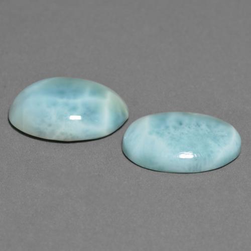 Gemas de larimar Verde azulado claro natural de 9.50 ct, Corte Óvalo, Opaco