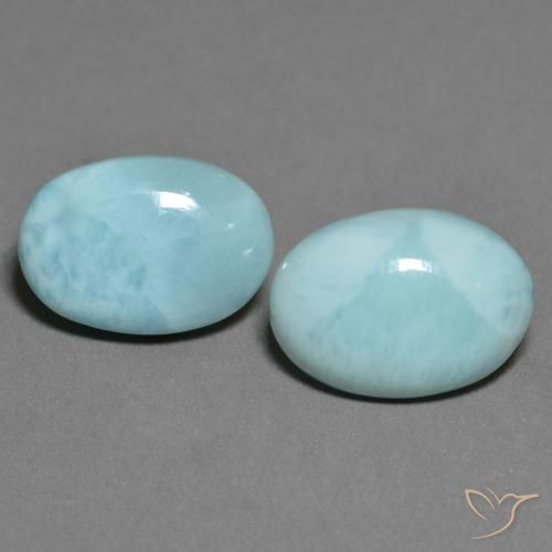 11.06ctw Natural Verde azulado claro larimar, Ovalada, Opaco