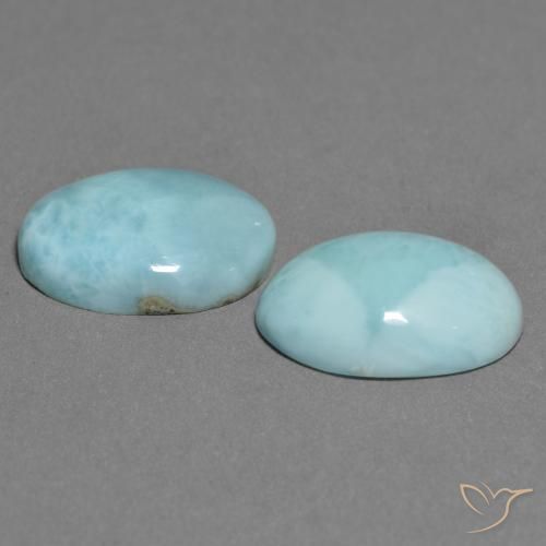 Gemas de larimar Verde azulado claro natural de 11.06 ct, Ovalada, Opaco