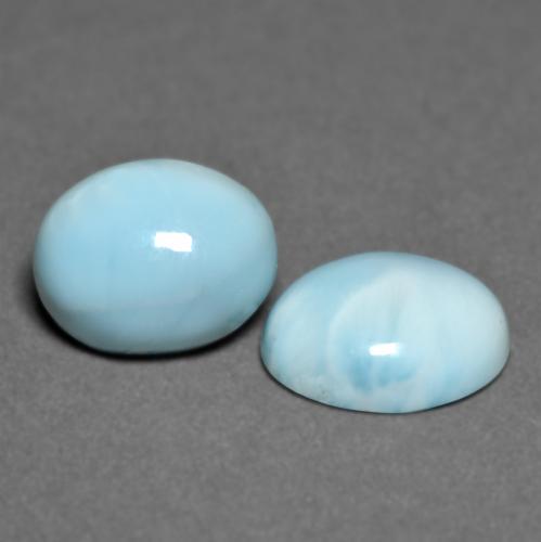 Gemas de larimar turquesa natural de 6,43 ct, corte óvalo, opaco