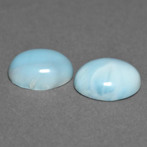 Gemas de larimar turquesa natural de 6,43 ct, corte óvalo, opaco