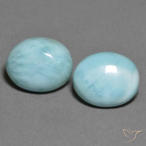 6.59ctw Natural Azul espuma de mar larimar, Ovalada, Opaco