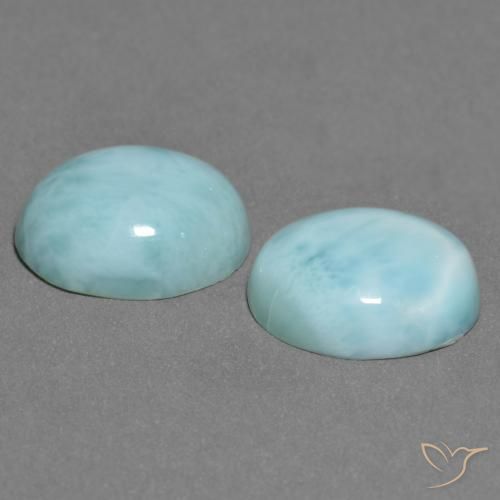 Gemas de larimar Azul espuma de mar natural de 6.59 ct, Ovalada, Opaco