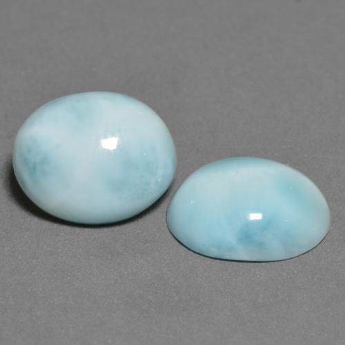 Gemas de larimar azul natural de 6,86 ct, corte óvalo, opaco