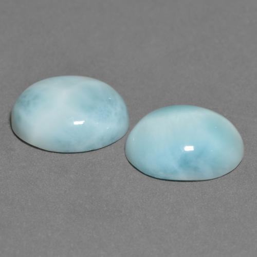 Gemas de larimar azul natural de 6,86 ct, corte óvalo, opaco