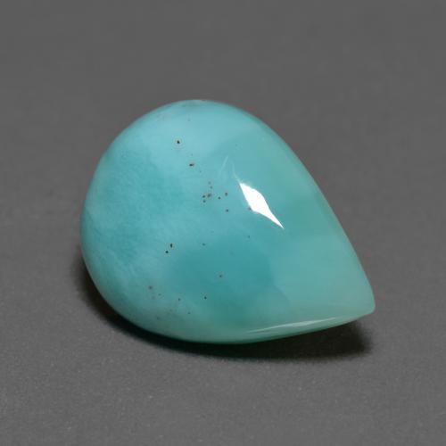 Larimar turquesa natural de 6,51 ct, en forma de pera, opaco