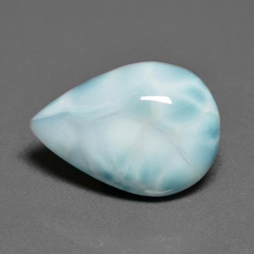 larimar Azul verdoso claro natural de 6.24 ct, En forma de pera, Opaco