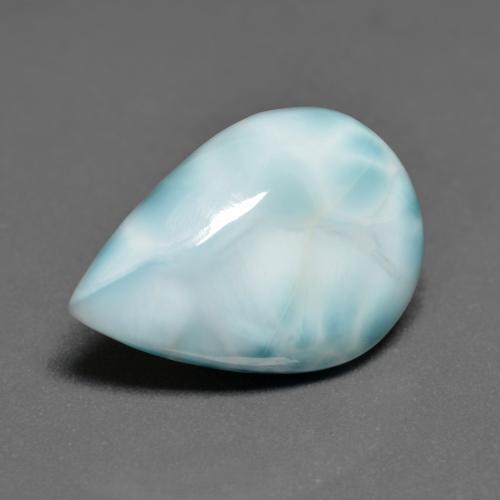 larimar Azul verdoso claro natural de 6.24 ct, En forma de pera, Opaco