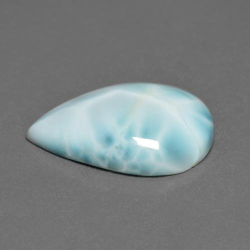 larimar Azul verdoso claro natural de 6.24 ct, En forma de pera, Opaco