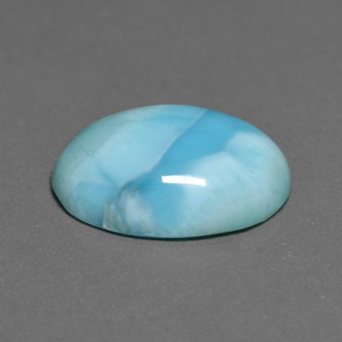 larimar Verde azulado claro natural de 5.29 ct, Corte Óvalo, Opaco