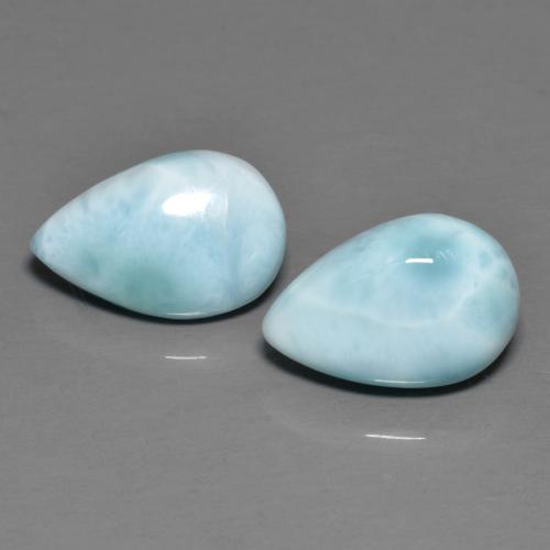 Gemas de larimar azul natural de 4,09 ct, en forma de pera, opaco