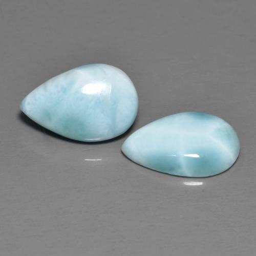 Gemas de larimar azul natural de 4,09 ct, en forma de pera, opaco