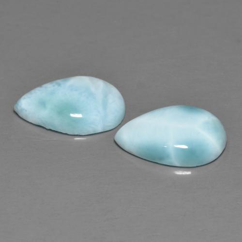 Gemas de larimar azul natural de 4,09 ct, en forma de pera, opaco