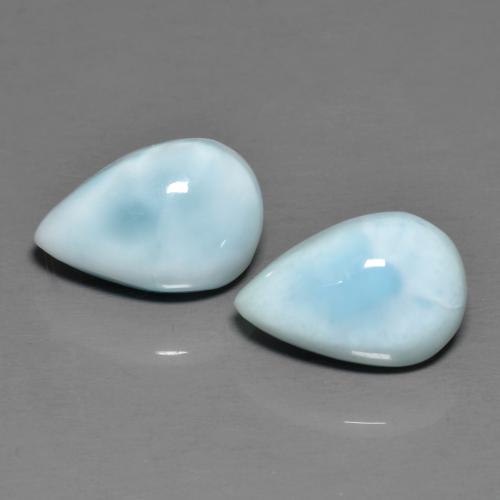 Gemas de larimar azul natural de 5,42 ct, en forma de pera, opaco