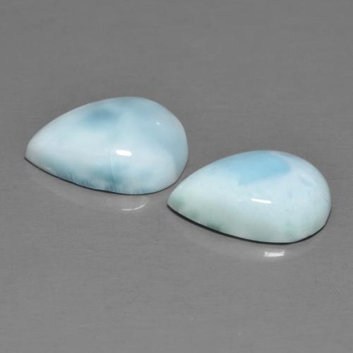 Gemas de larimar azul natural de 5,42 ct, en forma de pera, opaco