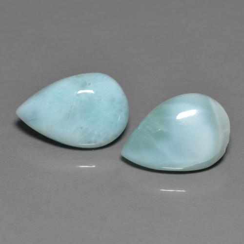 Gemas de larimar Azul cielo claro natural de 4.02 ct, En forma de pera, Opaco