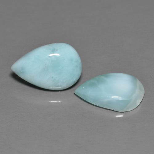 Gemas de larimar Azul cielo claro natural de 4.02 ct, En forma de pera, Opaco