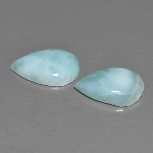 Gemas de larimar Azul cielo claro natural de 4.02 ct, En forma de pera, Opaco