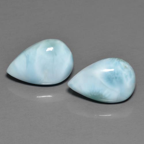 Gemas de larimar azul natural de 4,37 ct, en forma de pera, opaco