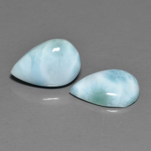 Gemas de larimar azul natural de 4,37 ct, en forma de pera, opaco