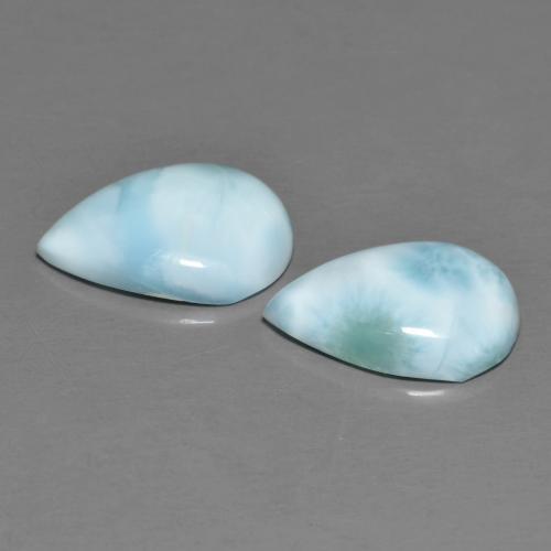 Gemas de larimar azul natural de 4,37 ct, en forma de pera, opaco