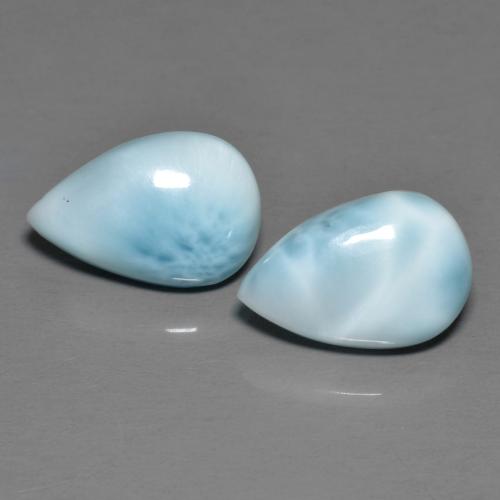 Gemas de larimar azul natural de 4,60 ct, en forma de pera, opaco