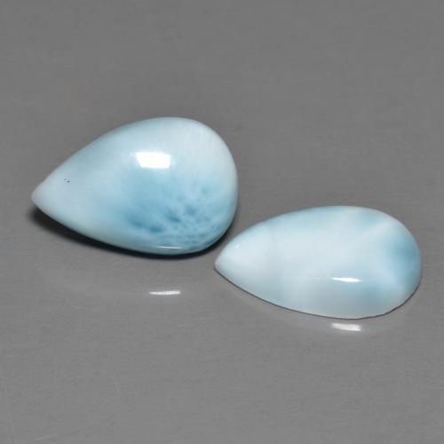 Gemas de larimar azul natural de 4,60 ct, en forma de pera, opaco