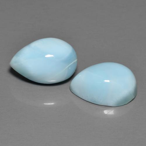 Gemas de larimar Azul verdoso claro natural de 7.07 ct, En forma de pera, Opaco