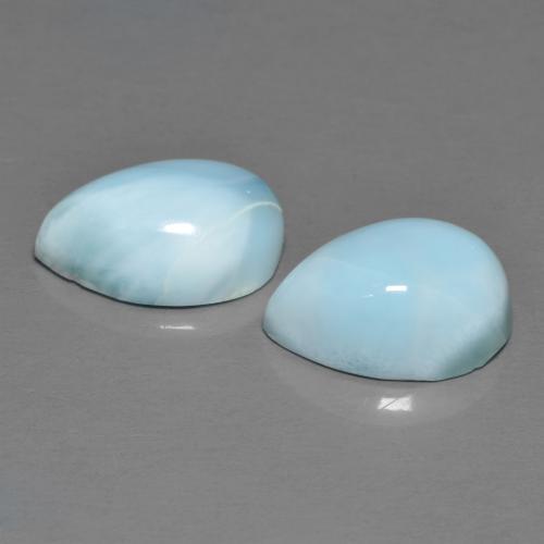 Gemas de larimar Azul verdoso claro natural de 7.07 ct, En forma de pera, Opaco