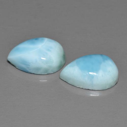 Gemas de larimar Azul medio natural de 6.44 ct, En forma de pera, Opaco