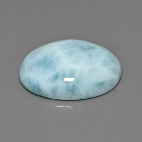 Larimar azul natural de 6,89 ct, corte óvalo, opaco
