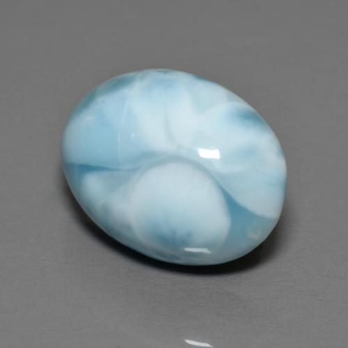 Larimar azul natural de 8,09 ct, corte óvalo, opaco