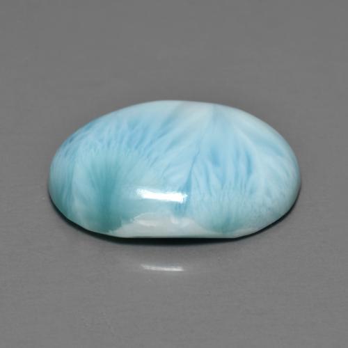 Larimar azul natural de 7,14 ct, corte óvalo, opaco