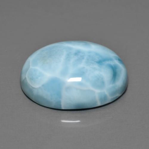 Larimar azul natural de 9,48 ct, corte óvalo, opaco