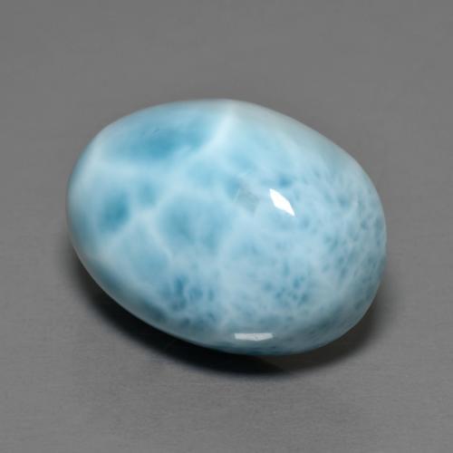 Larimar azul natural de 11,92 ct, corte óvalo, opaco