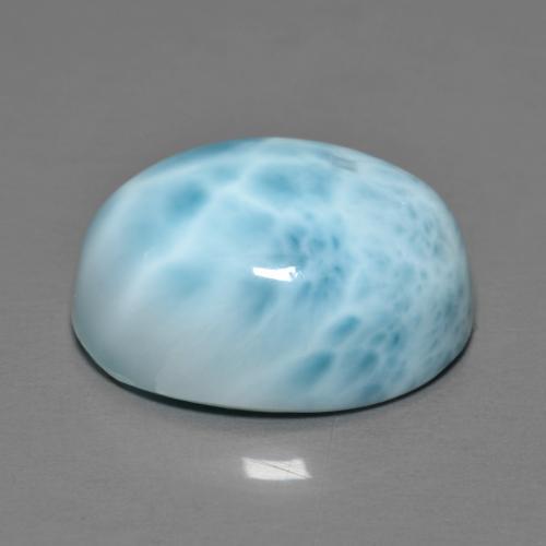 Larimar azul natural de 11,92 ct, corte óvalo, opaco