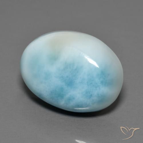larimar Azul cielo claro natural de 9.71 ct, Ovalada, Opaco