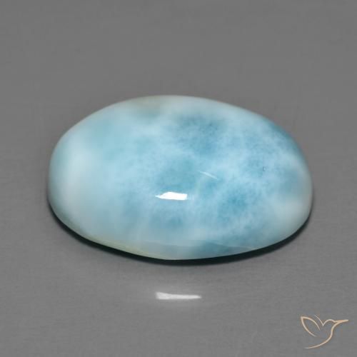 larimar Azul cielo claro natural de 9.71 ct, Ovalada, Opaco