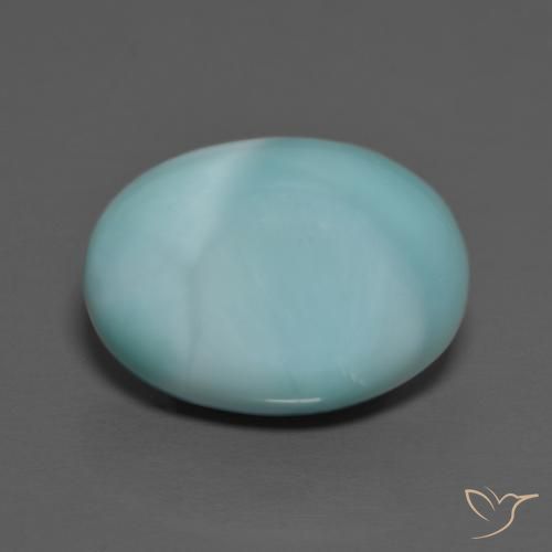 5.28ct Natural Azul claro larimar, Ovalada, Opaco