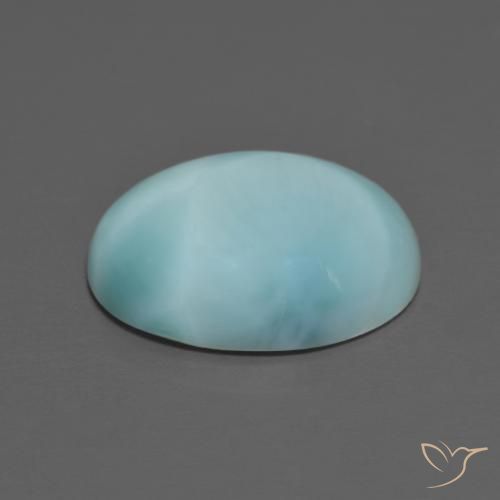 larimar Azul claro natural de 5.28 ct, Ovalada, Opaco