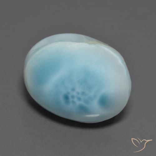 larimar Azul agua natural de 10.39 ct, Ovalada, Opaco