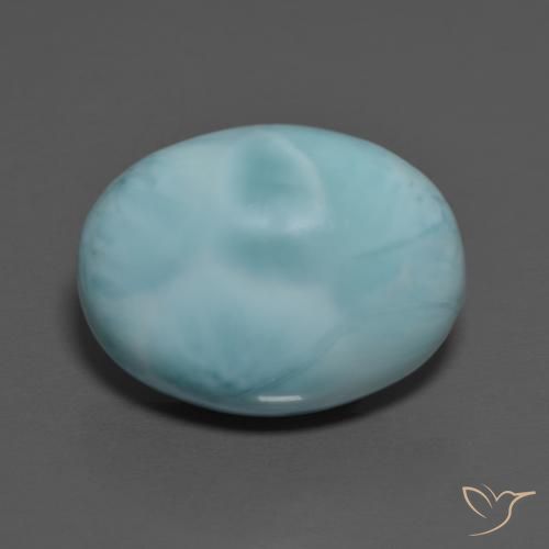 9.13ct Natural Azul cielo claro larimar, Ovalada, Opaco