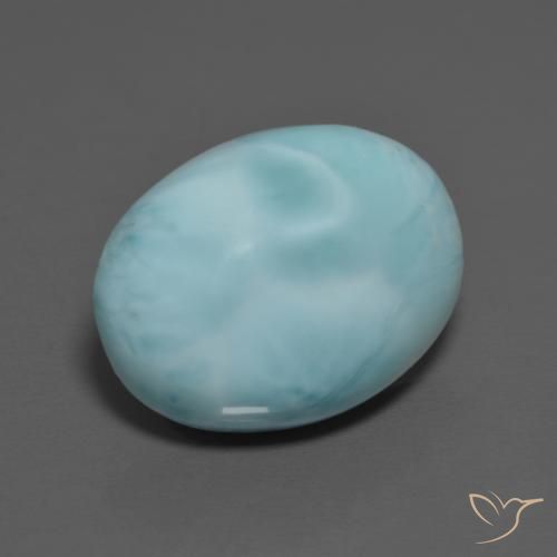 larimar Azul cielo claro natural de 9.13 ct, Ovalada, Opaco