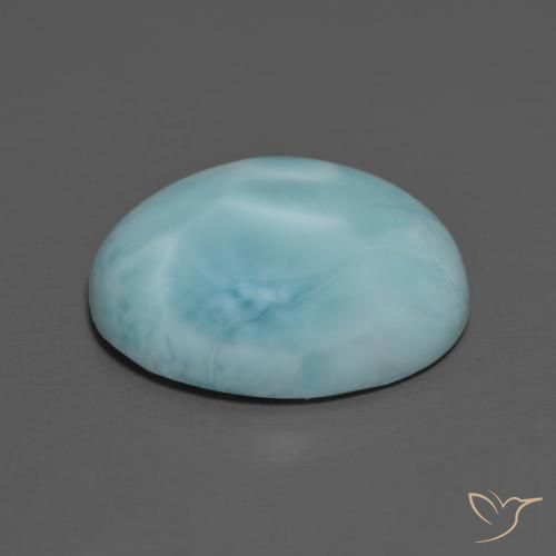 larimar Azul cielo claro natural de 9.13 ct, Ovalada, Opaco